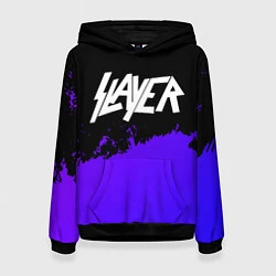 Толстовка-худи женская Slayer purple grunge, цвет: 3D-черный