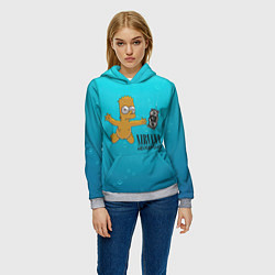 Толстовка-худи женская Nirvana - Simpson, цвет: 3D-меланж — фото 2