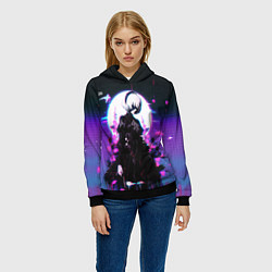 Толстовка-худи женская Nier automata 2b neon, цвет: 3D-черный — фото 2