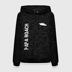 Толстовка-худи женская Papa Roach glitch на темном фоне: надпись, символ, цвет: 3D-черный