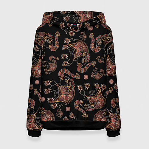 Женская толстовка Слон индийский / 3D-Черный – фото 1