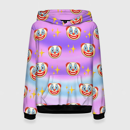 Женская толстовка Узор с Клоунами / 3D-Черный – фото 1