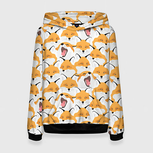 Женская толстовка Хитрые лисы / 3D-Черный – фото 1