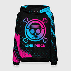 Толстовка-худи женская One Piece - neon gradient, цвет: 3D-черный