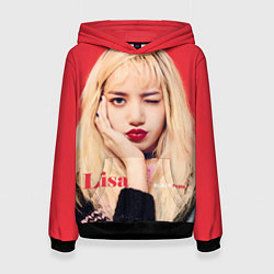 Толстовка-худи женская Blackpink Lisa bright makeup, цвет: 3D-черный