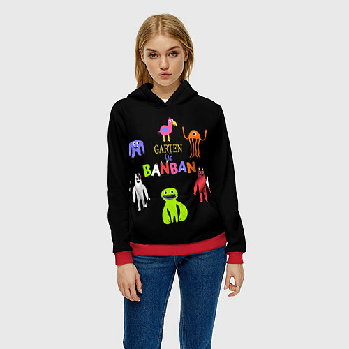 Женская толстовка Детский сад Банбана персонажи / 3D-Красный – фото 3