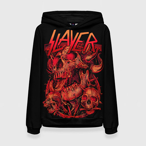 Женская толстовка Slayer skulls / 3D-Черный – фото 1