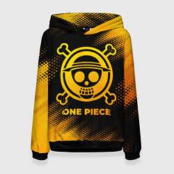 Толстовка-худи женская One Piece - gold gradient, цвет: 3D-черный