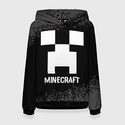 Толстовка-худи женская Minecraft glitch на темном фоне, цвет: 3D-черный