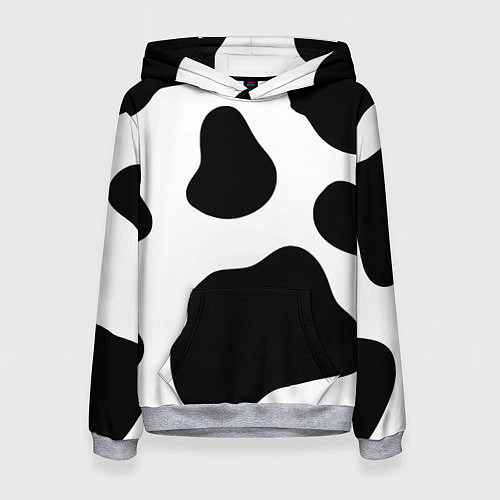Женская толстовка Принт - пятна коровы / 3D-Меланж – фото 1