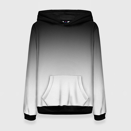 Женская толстовка Black and white gradient / 3D-Черный – фото 1