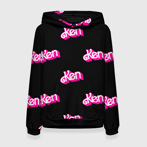 Женская толстовка Логотип Кен - патерн / 3D-Черный – фото 1