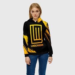 Толстовка-худи женская Lindemann - gold gradient, цвет: 3D-черный — фото 2