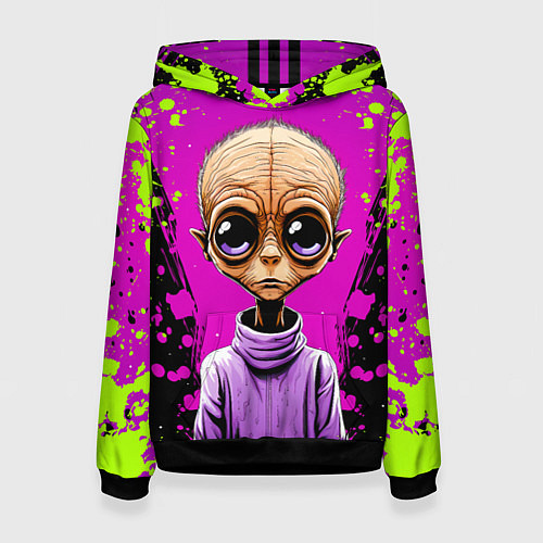 Женская толстовка Alien - comics art style / 3D-Черный – фото 1
