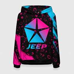 Толстовка-худи женская Jeep - neon gradient, цвет: 3D-черный