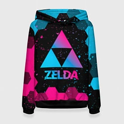 Толстовка-худи женская Zelda - neon gradient, цвет: 3D-черный
