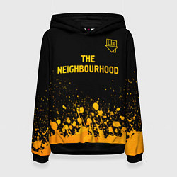 Толстовка-худи женская The Neighbourhood - gold gradient: символ сверху, цвет: 3D-черный