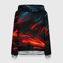 Толстовка-худи женская Red black abstract, цвет: 3D-меланж