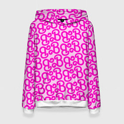 Толстовка-худи женская Логотип Барби - буква B, цвет: 3D-белый