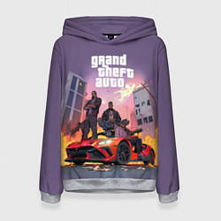 Толстовка-худи женская Grand Theft Auto - game, цвет: 3D-меланж