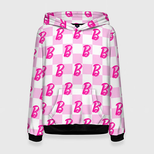 Женская толстовка Розовая шашка и Барби / 3D-Черный – фото 1