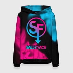 Толстовка-худи женская Sally Face - neon gradient, цвет: 3D-черный