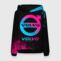 Толстовка-худи женская Volvo - neon gradient, цвет: 3D-черный