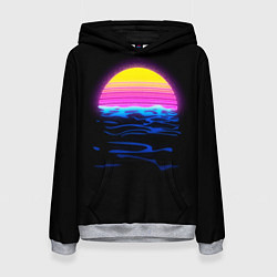 Толстовка-худи женская Неоновый закат - гранж, цвет: 3D-меланж