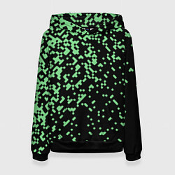 Толстовка-худи женская Green pixel, цвет: 3D-черный