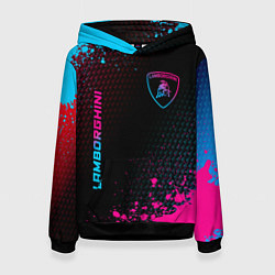 Женская толстовка Lamborghini - neon gradient: надпись, символ