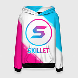 Толстовка-худи женская Skillet neon gradient style, цвет: 3D-черный