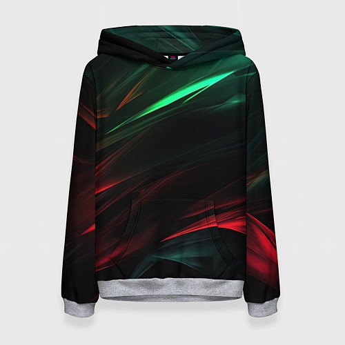 Женская толстовка Dark red and green / 3D-Меланж – фото 1