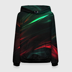 Толстовка-худи женская Dark red and green, цвет: 3D-черный