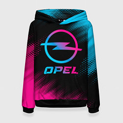 Толстовка-худи женская Opel - neon gradient, цвет: 3D-черный