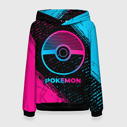 Толстовка-худи женская Pokemon - neon gradient, цвет: 3D-черный