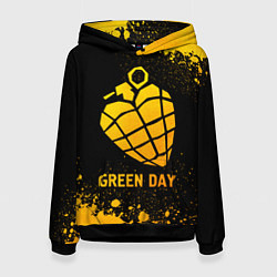 Толстовка-худи женская Green Day - gold gradient, цвет: 3D-черный