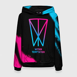 Толстовка-худи женская Within Temptation - neon gradient, цвет: 3D-черный