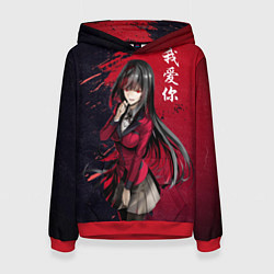 Толстовка-худи женская Аниме Тянка, цвет: 3D-красный