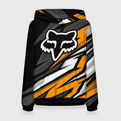 Толстовка-худи женская Fox motocross racing - orange, цвет: 3D-черный