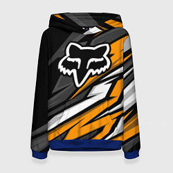 Толстовка-худи женская Fox motocross racing - orange, цвет: 3D-синий