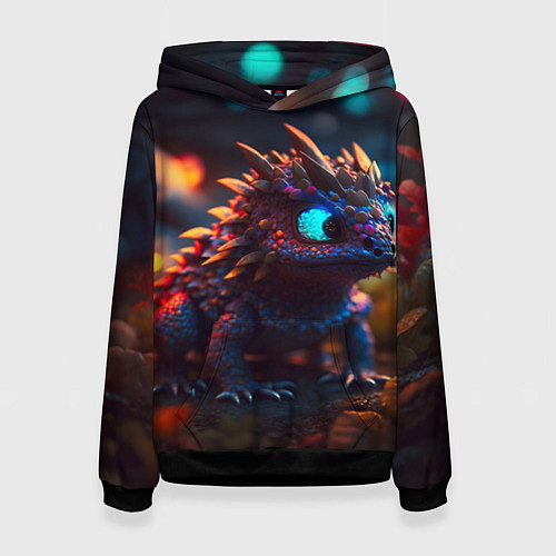 Женская толстовка Дракончик и осень / 3D-Черный – фото 1