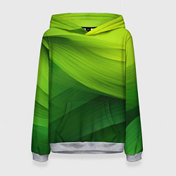 Толстовка-худи женская Зеленая абстракция, цвет: 3D-меланж