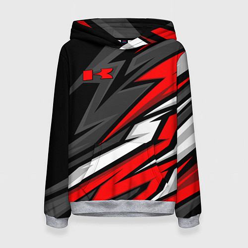 Женская толстовка Kawasaki - red uniform / 3D-Меланж – фото 1