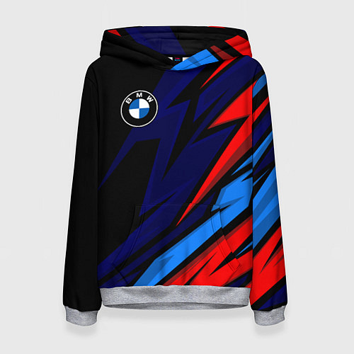 Женская толстовка BMW - m colors and black / 3D-Меланж – фото 1