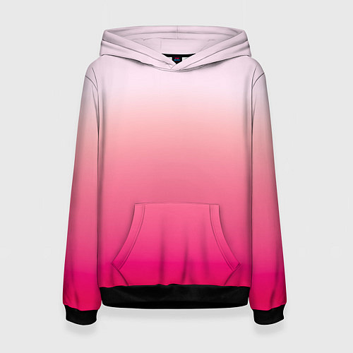 Женская толстовка Оттенки розового градиент / 3D-Черный – фото 1