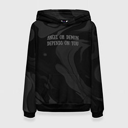 Толстовка-худи женская Angel or demon depends on you, цвет: 3D-черный