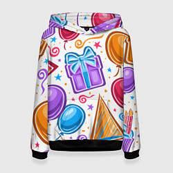 Толстовка-худи женская Вечеринка, цвет: 3D-черный