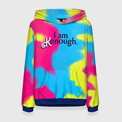 Толстовка-худи женская I Am Kenough Tie-Dye, цвет: 3D-синий