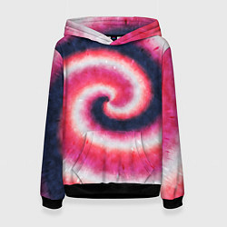 Толстовка-худи женская Tie-Dye дизайн, цвет: 3D-черный