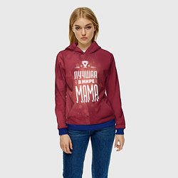 Толстовка-худи женская Лучшей в мире маме, цвет: 3D-синий — фото 2